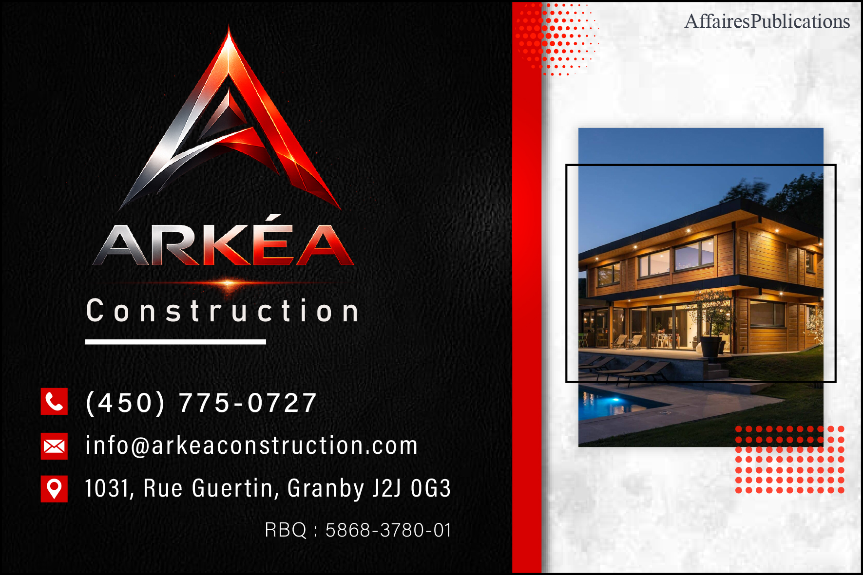 ARKÉA CONSTRUCTION INC