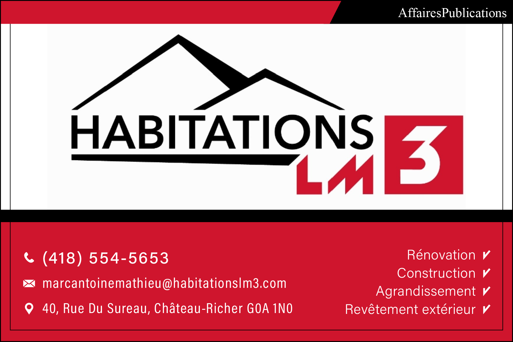HABITATIONS LM3 INC