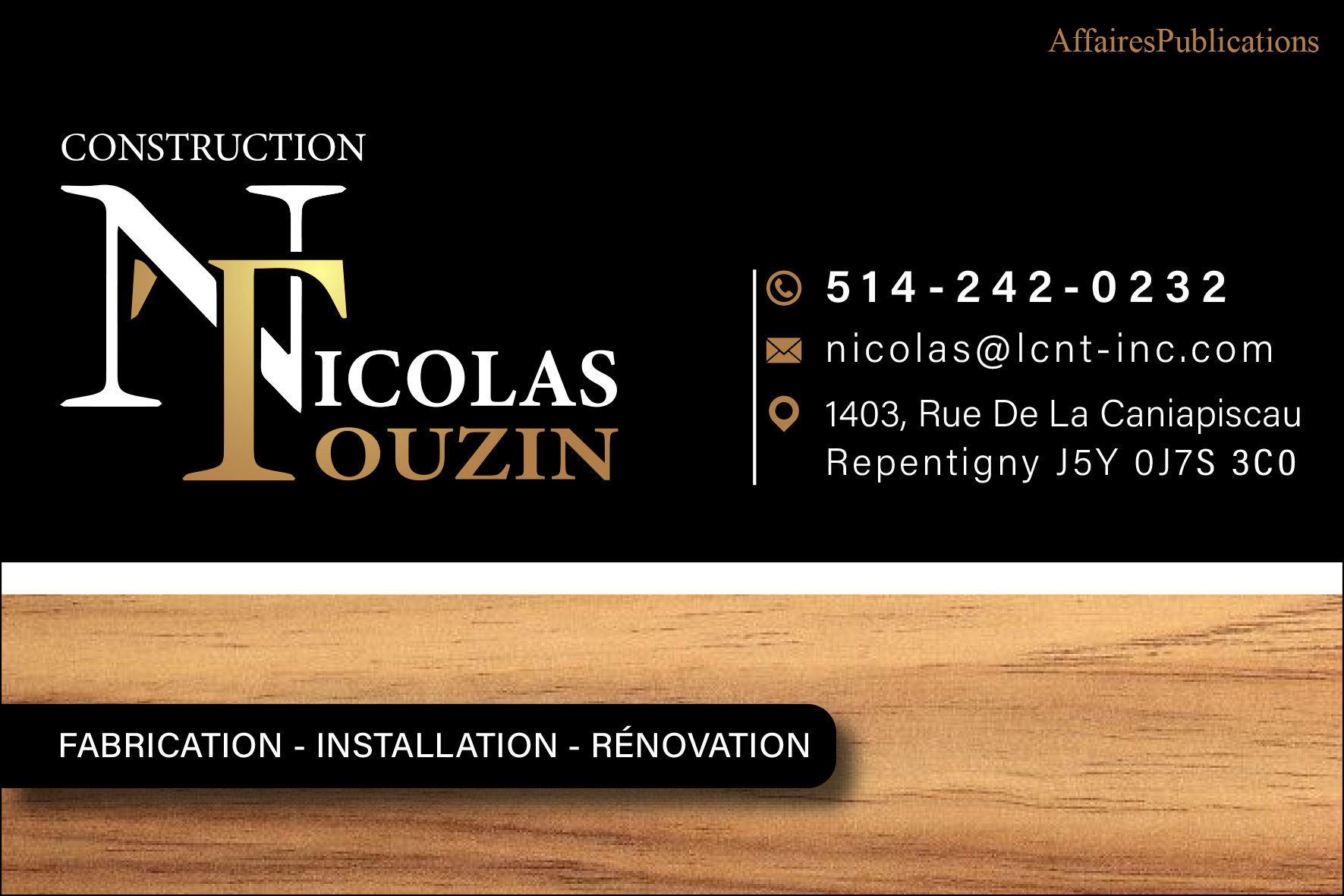 CONSTRUCTION NICOLAS TOUZIN