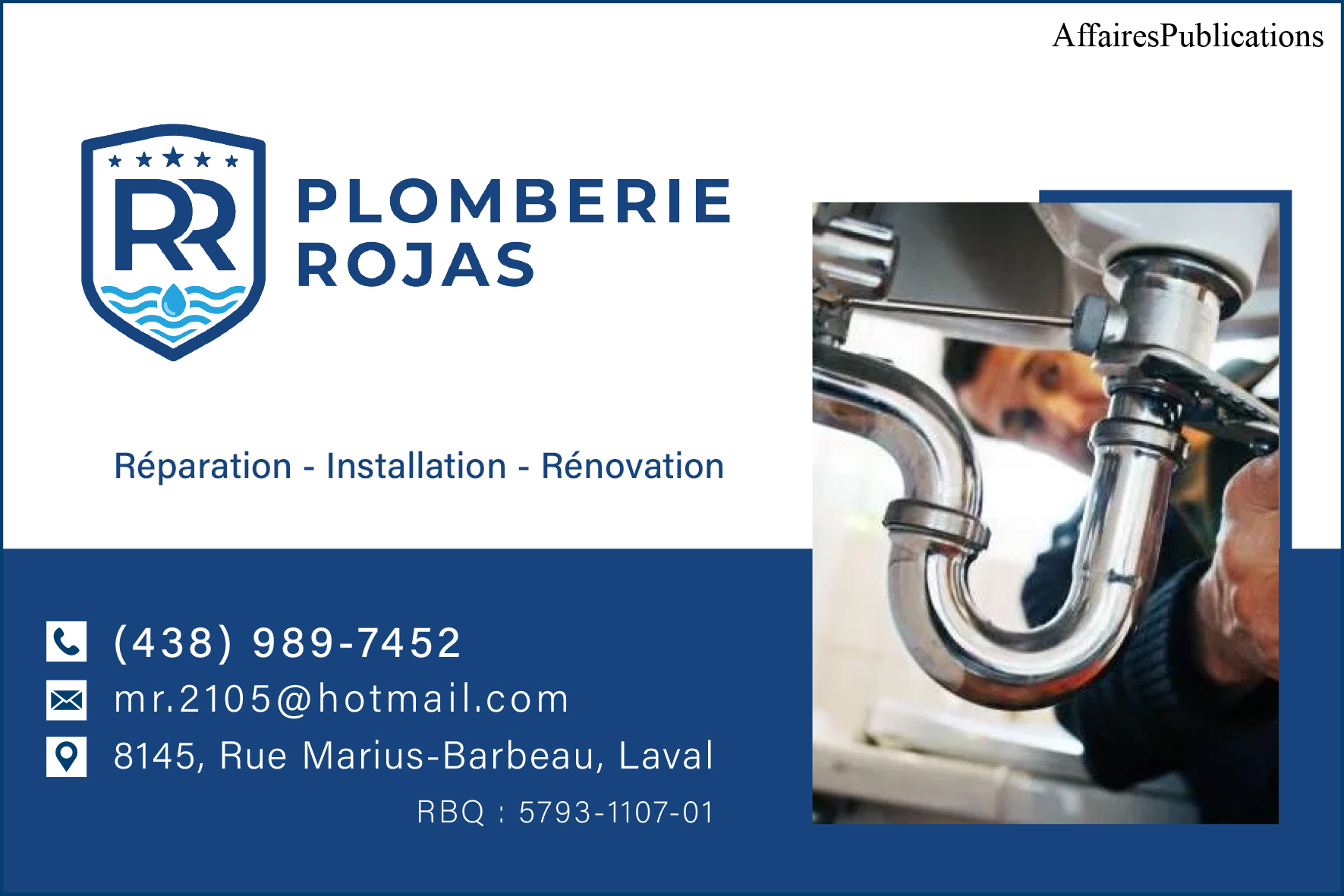 PLOMBERIE ROJAS 9412-2678 QUÉBEC INC