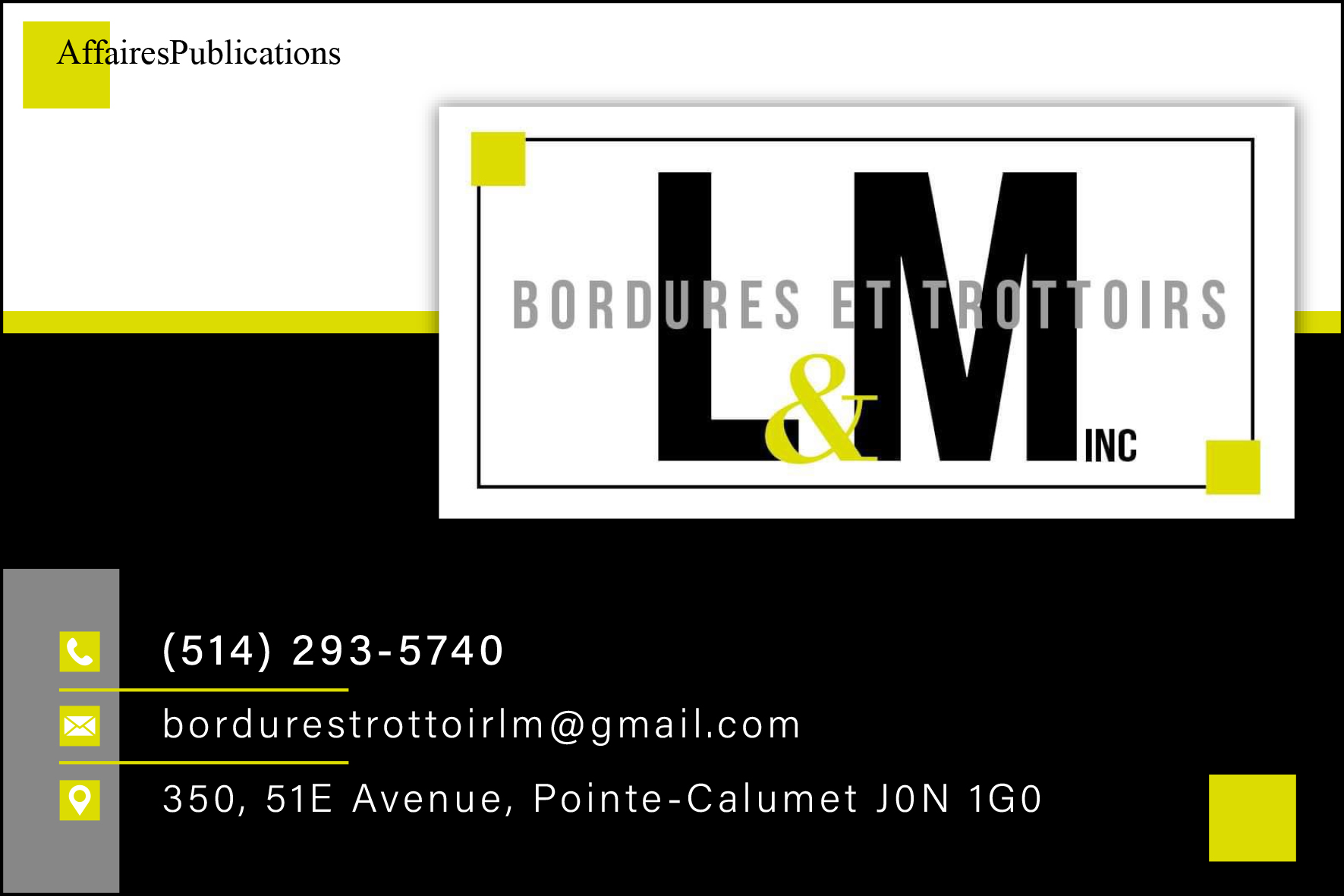 BORDURES & TROTTOIR LM INC