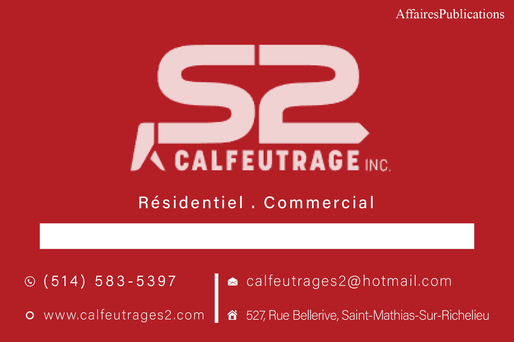 CALFEUTRAGE S2 INC