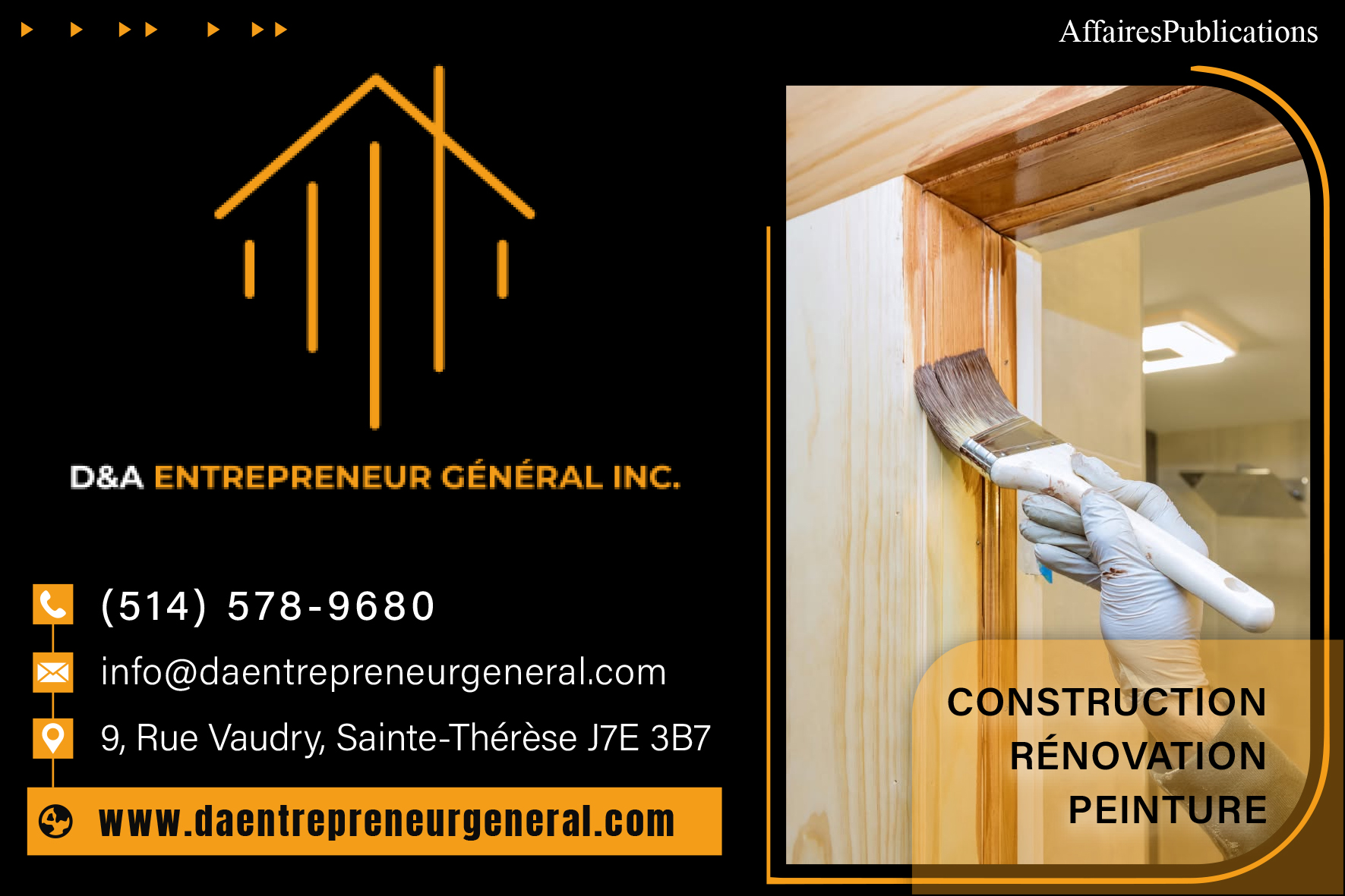 D&A ENTREPRENEUR GÉNÉRAL INC