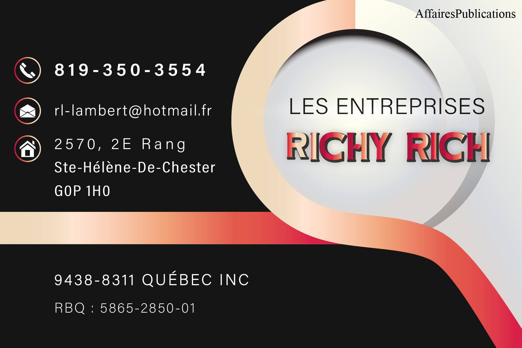 LES ENTREPRISES RICHY RICH 9438-8311 QUÉBEC INC