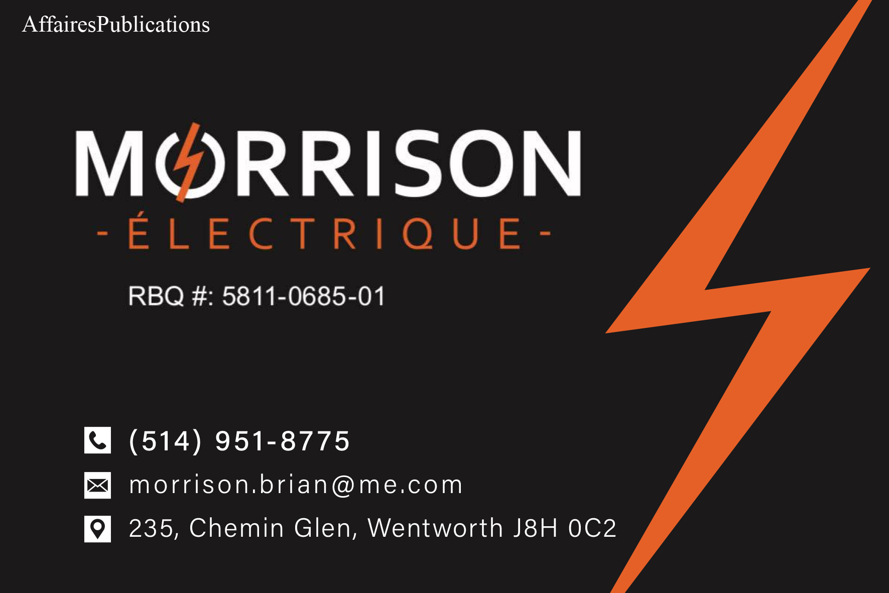 MORRISON ELECTRIQUE 9454-1356 QUÉBEC INC