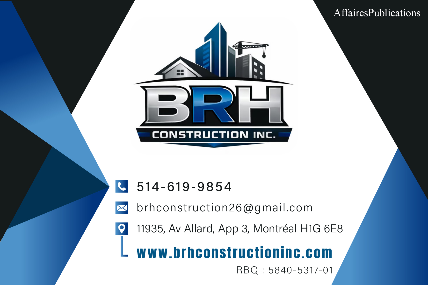 BRH CONSTRUCTION INC