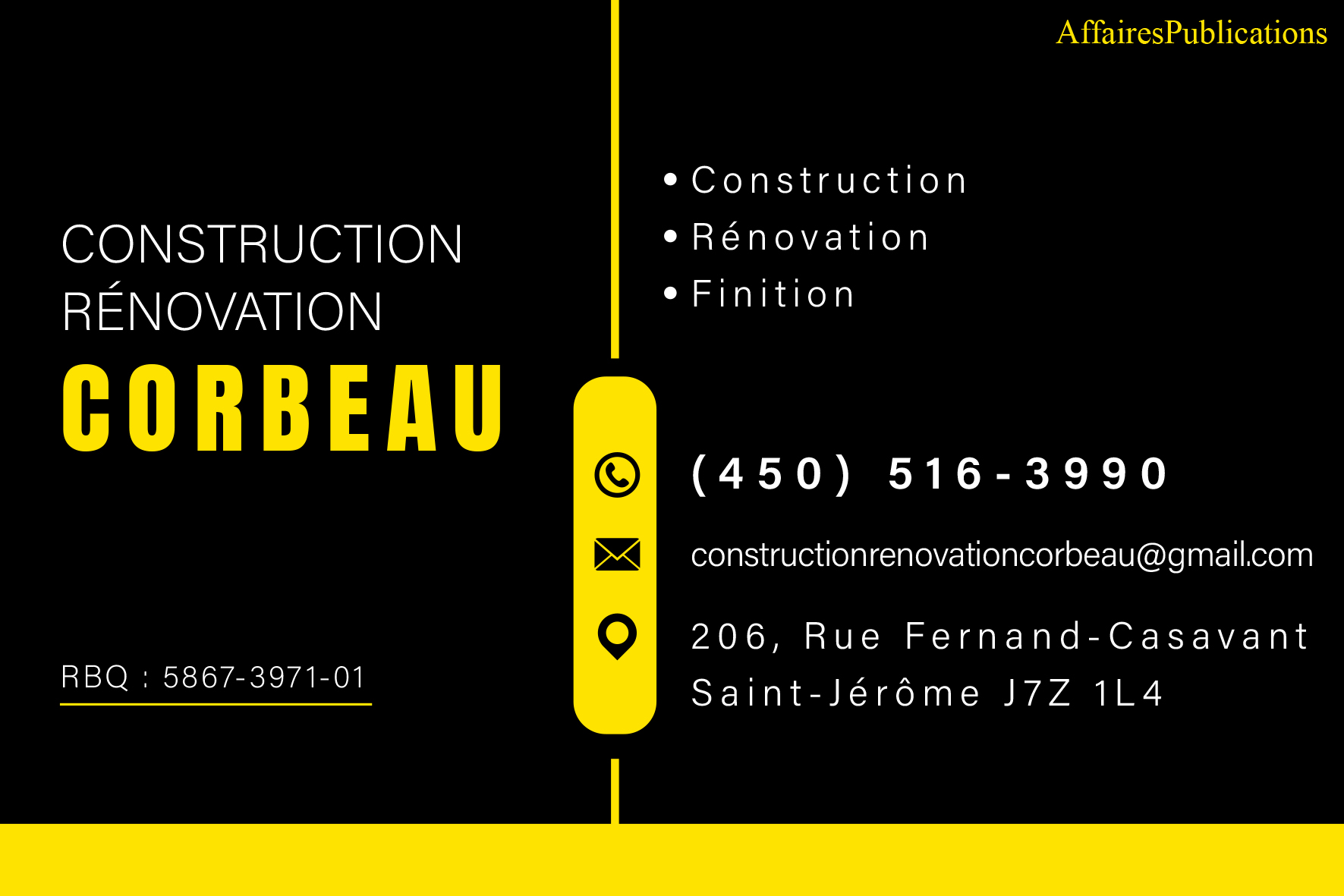 CONSTRUCTION RÉNOVATION CORBEAU INC