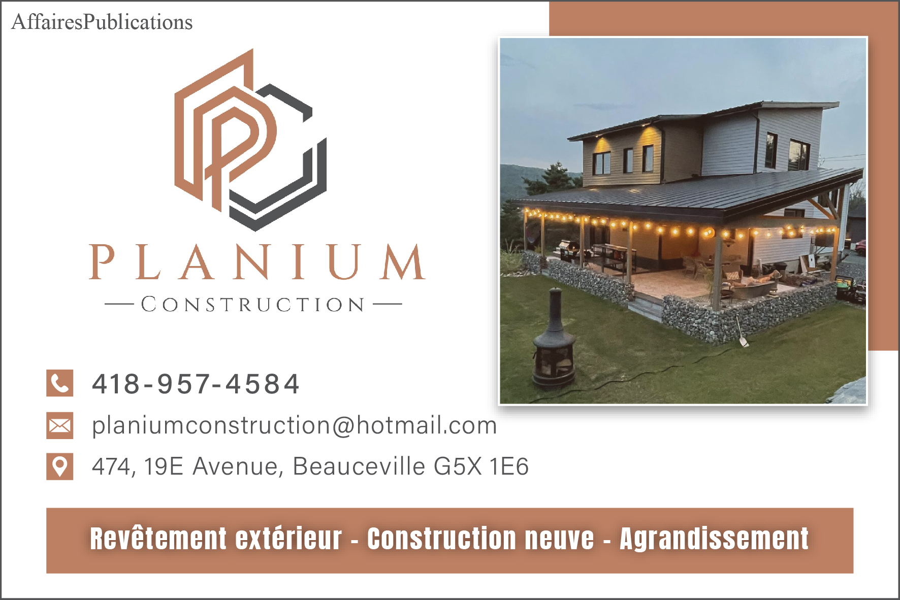 CONSTRUCTION PLANIUM INC