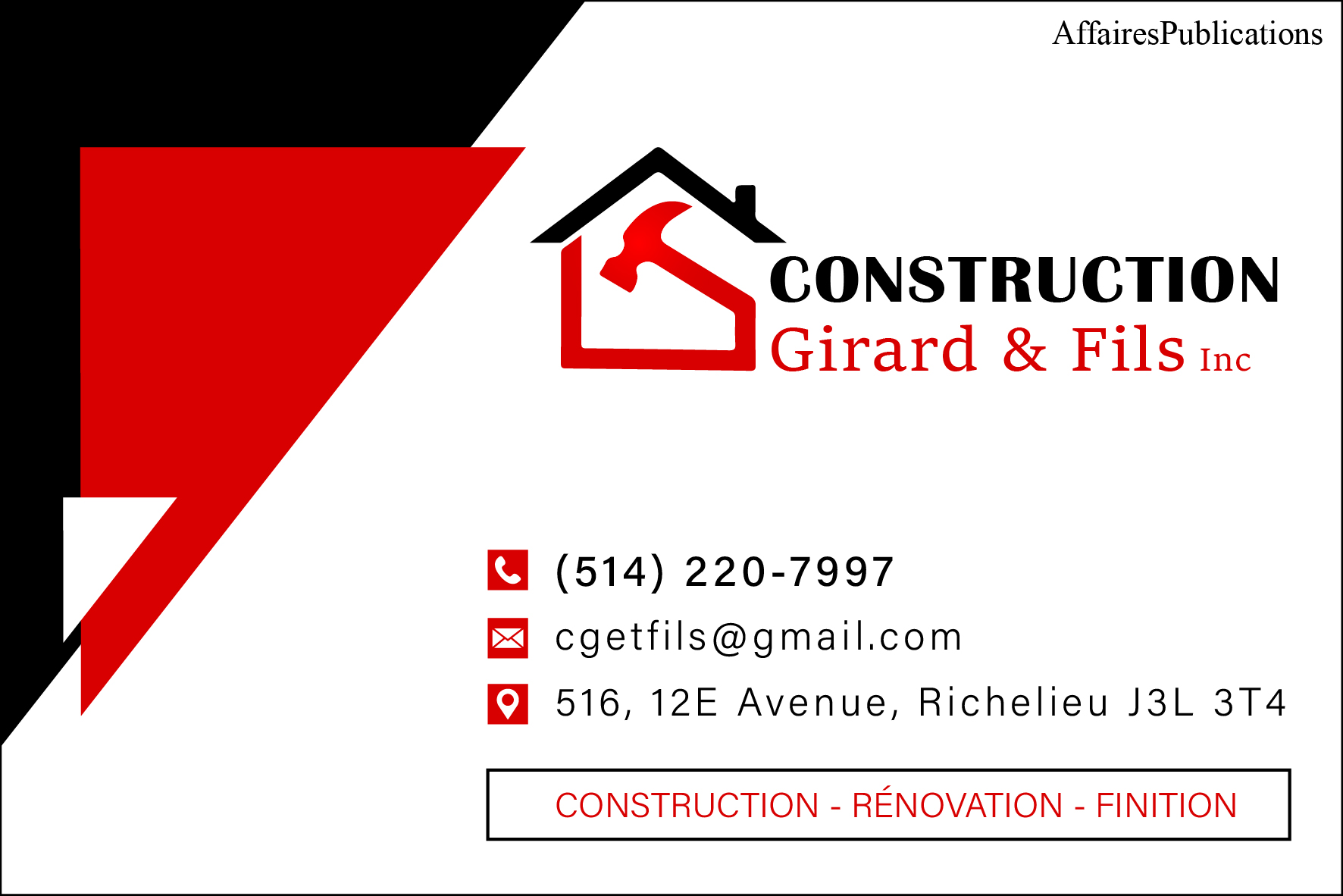 CONSTRUCTION GIRARD & FILS INC