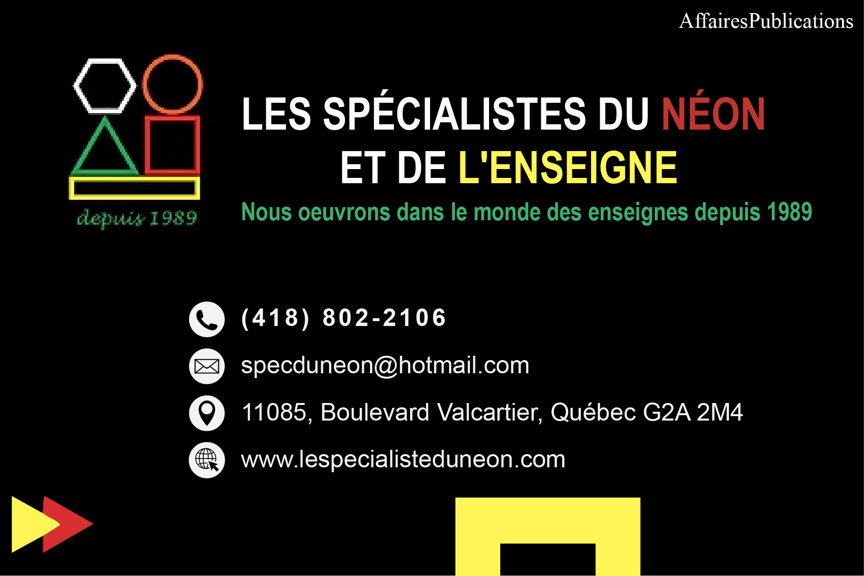 LES SPÉCIALISTES DU NÉON ET DE L&rsquo;ENSEIGNE INC test